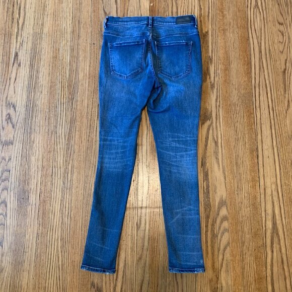 Express Med Wash Legging High Rise Stretch Plus Blue Denim Perfect 6P Short Pet - Picture 8 of 10